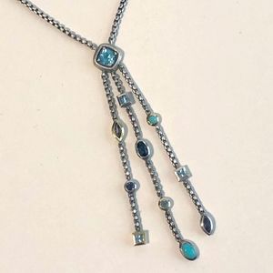 David Yurman Blue Topaz Drop Necklace